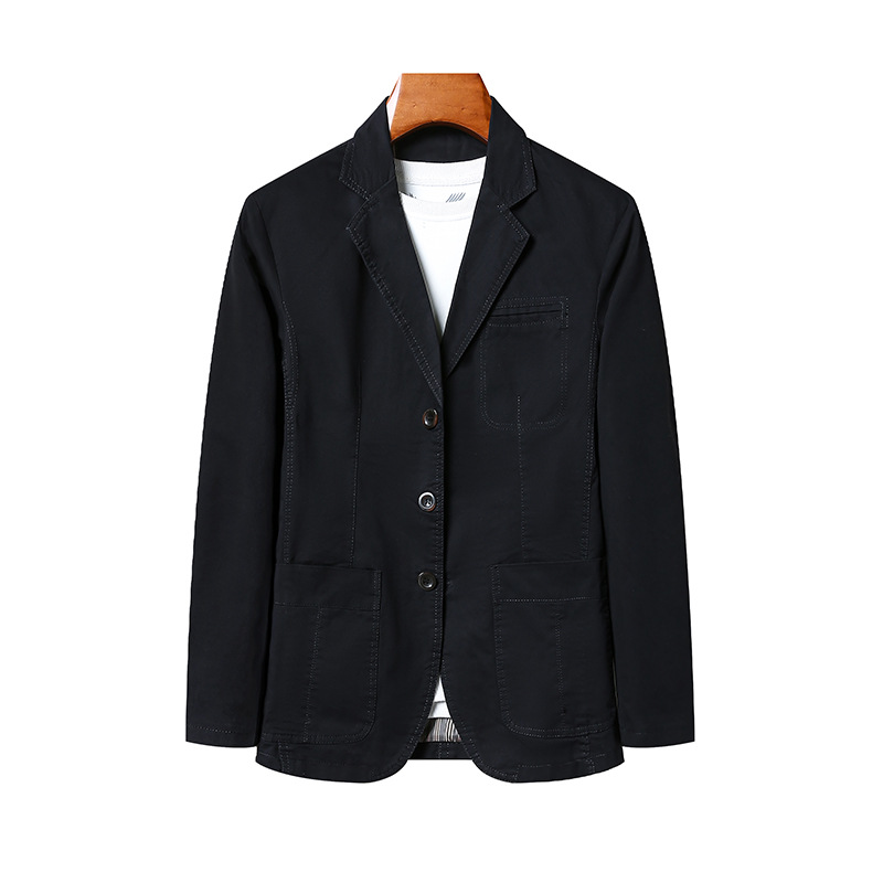 Trajes de negocios simples para hombres primavera y otoño algodón pequeño traje casual ropa occidental suelta chaqueta de negocios grande hombre