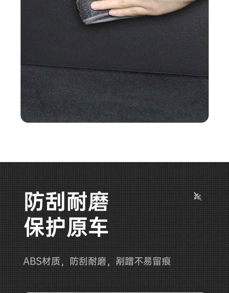 Suitable for Tesla's New Version of Model Y/Yl, Door Laser-Engraved Threshold Strips, and Velvet Anti-Kick Pads on Both Sides of the Center Console