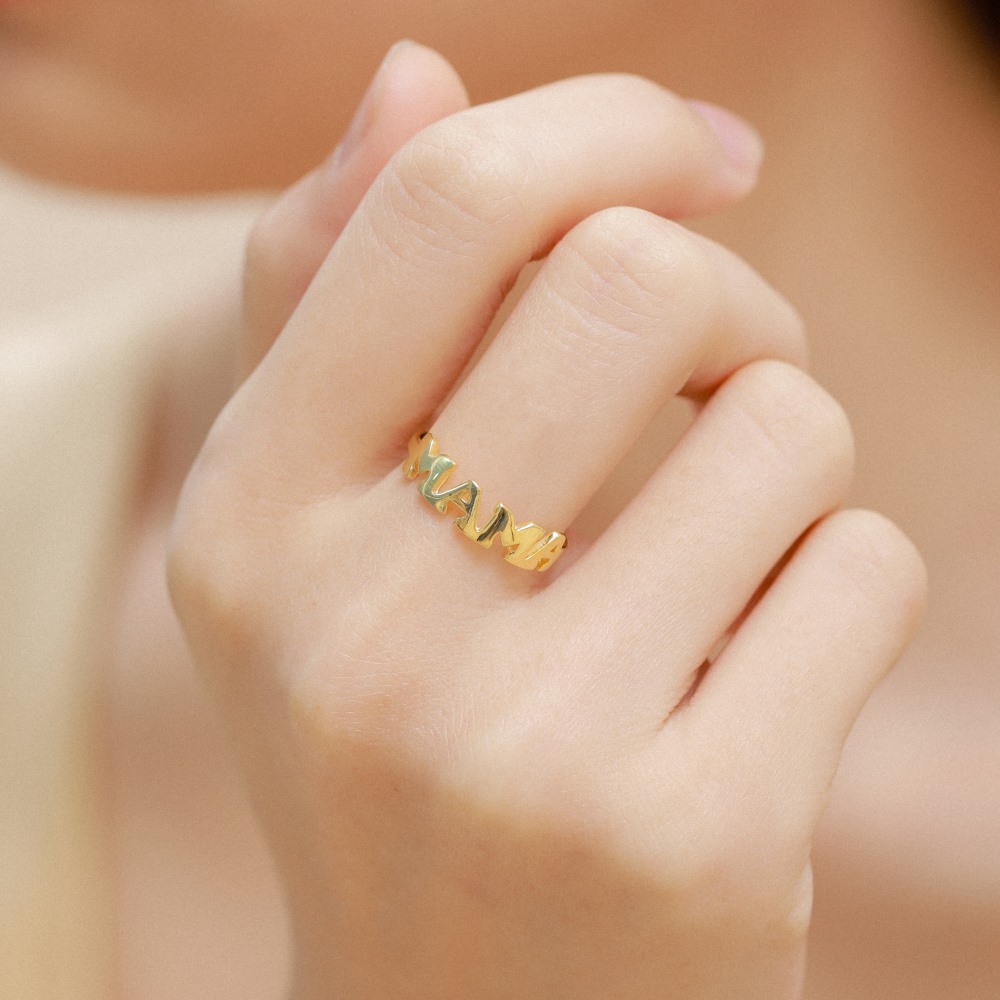 Simple Style Letter Silver Plating Open Ring 1 Piece