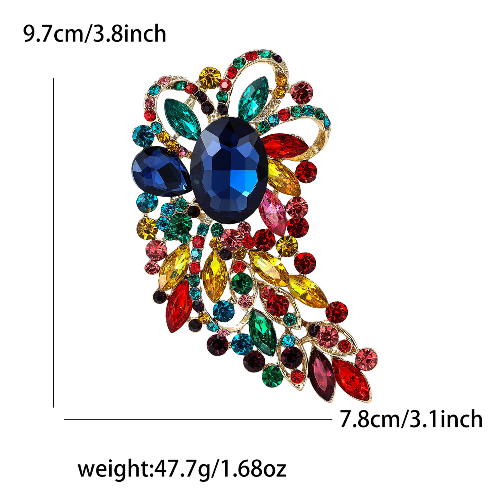 Broche vintage para mujer con perlas y cristales para abrigo_voghion.com