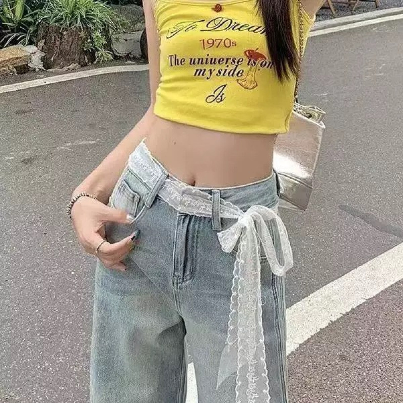 レトロなデニムデザインベルト女性の個性 y2k 古いアメリカンスタイルのジーンズベルト装飾パンツベルトトレンディ