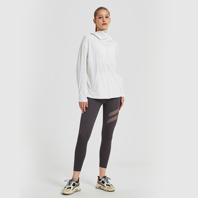 Sports silk sun protection clothing, thin hoody, breathable quick dry sports suit, jacket, UV protection 2
