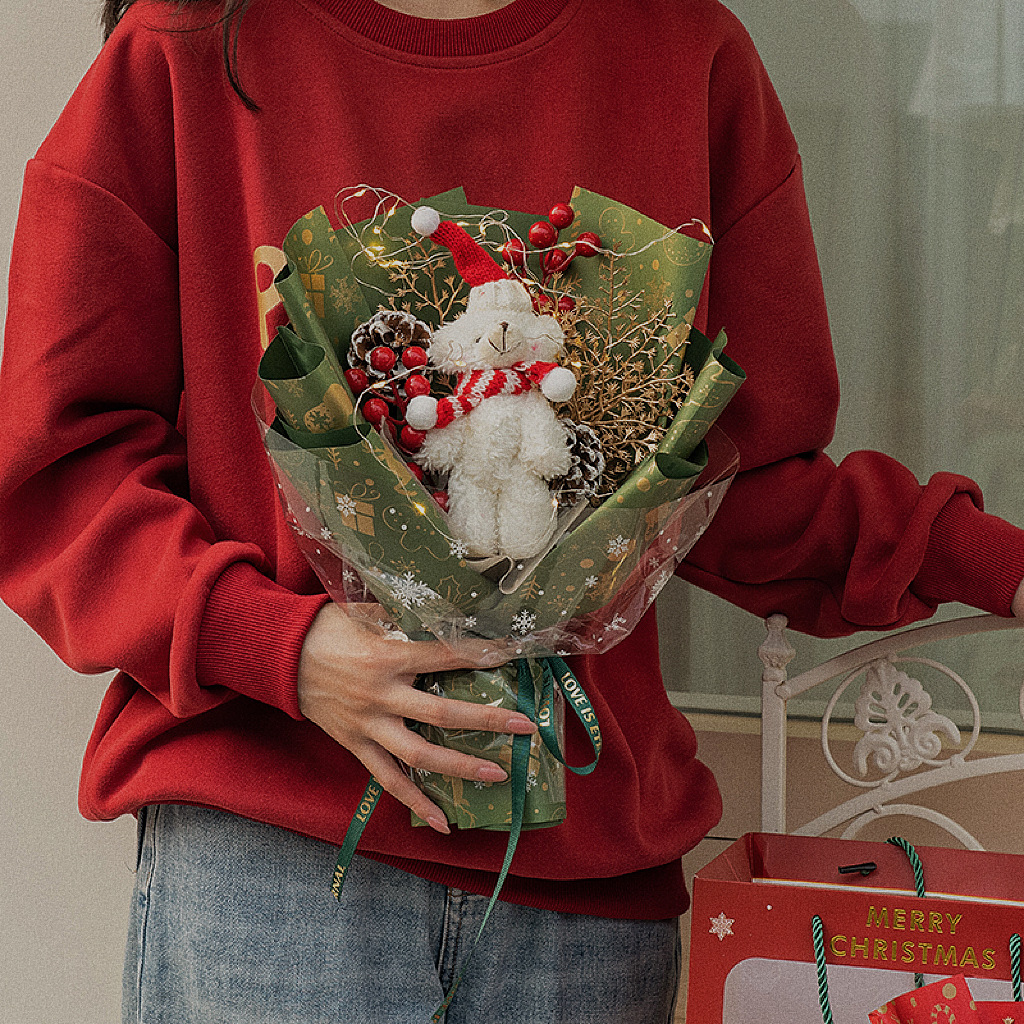 Nouveaux Cadeaux De Noël Ornements Décorer Poupée Bouquet Sec display picture 6