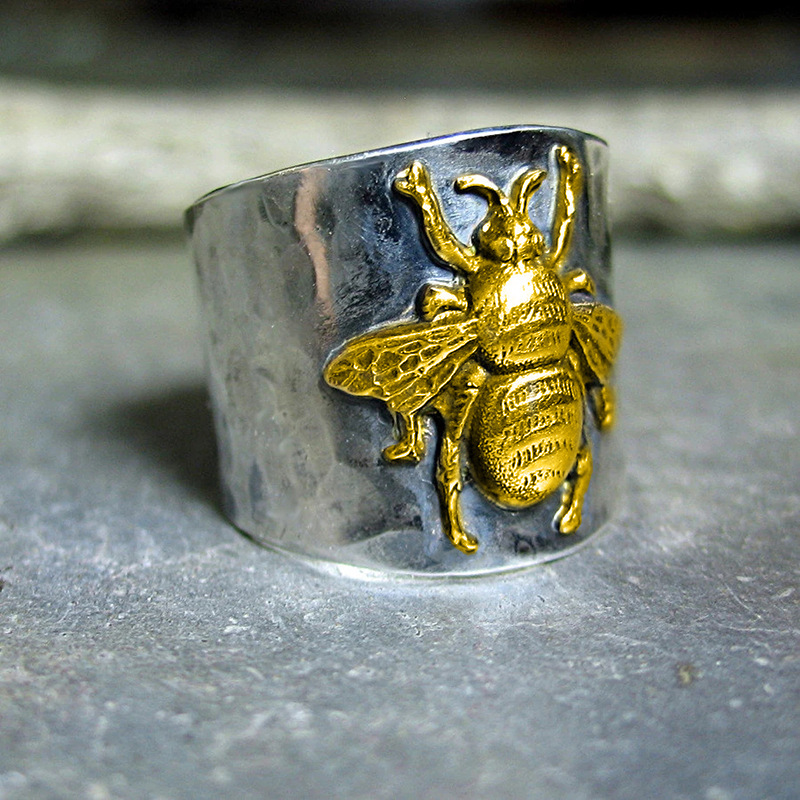 12, 5 Ring Size 1 Piece Quantity Holiday, Daily, Street Occasion Retro Simple Style Geometric Insect Alloy Plating Unisex Rings