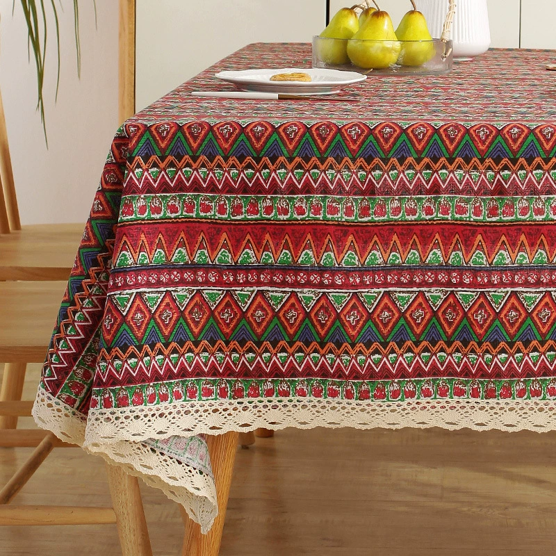 Ethnic retro rectangular cloth, boho style, cotton and linen, ethnic style