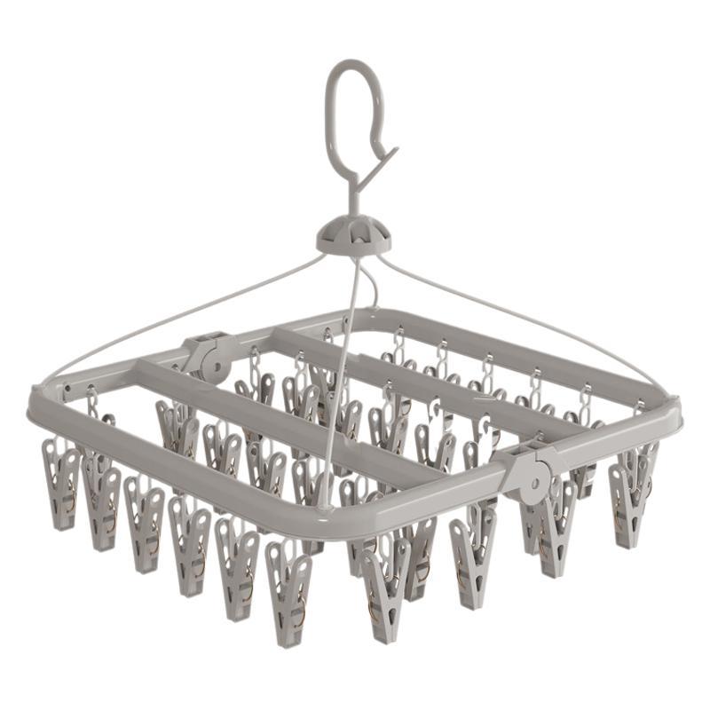 Multi-clip percha de secado sin agujeros calcetines de secado ropa interior plegable plástico casero colgante balcón percha de secado artefacto