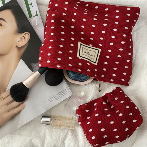 Fresh Puff Fabric Chiffon Makeup Bag Portable Touch-up Travel Toothbrush Phone Storage Bag Coin Handbag