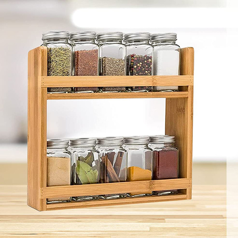 Bamboo seasoning rack household kitchen supplies storage and finishing rack multi-layer bamboo wood rack kitchen cabinet storage rack seasoning rack