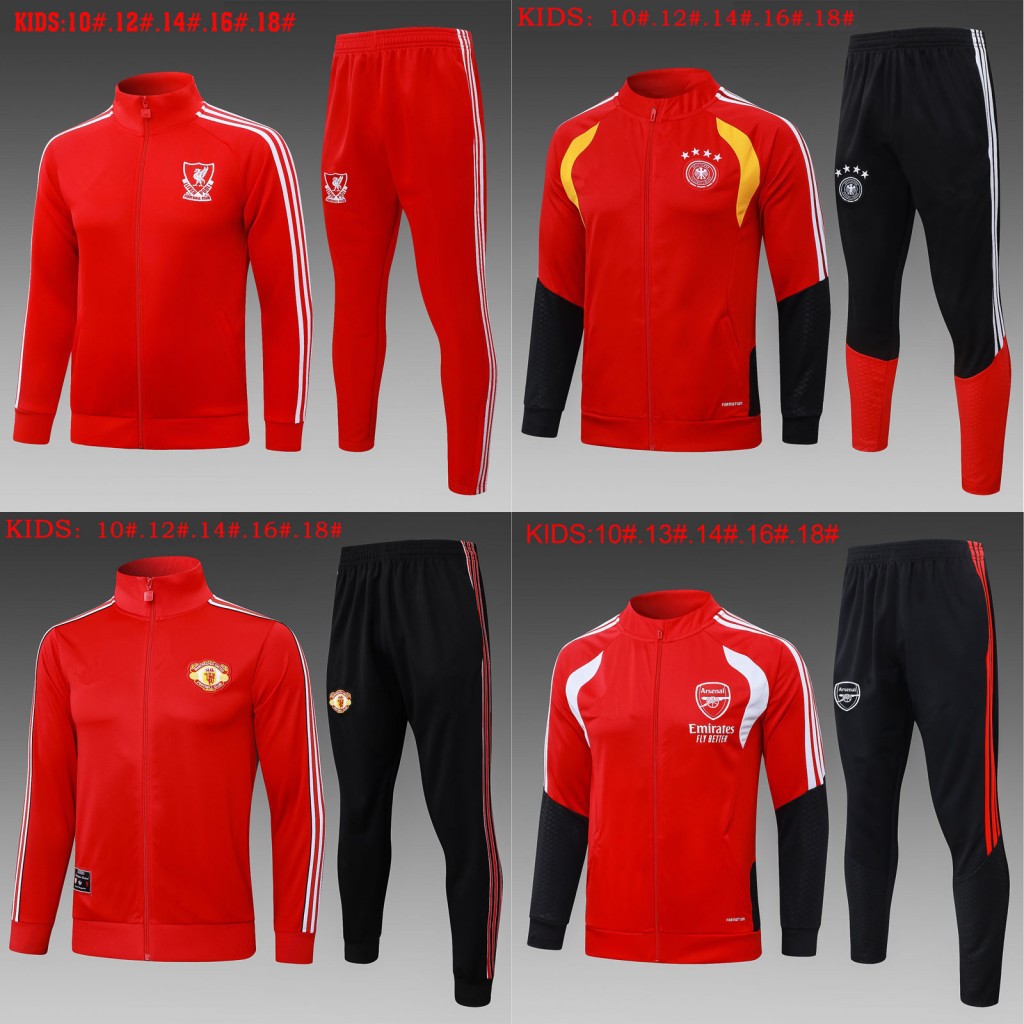 Real Madrid children's full-zip training suit set for spring and autumn, children's football long-sleeve jacket and jogger pants, in stock for wholesale