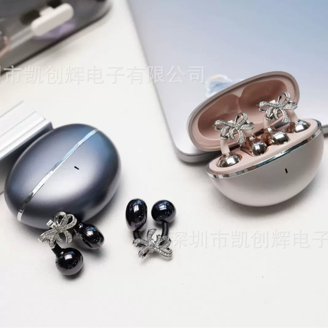 蓝牙耳机耳饰耳环精致微镶蝴蝶结新款无线专用私模耳夹式