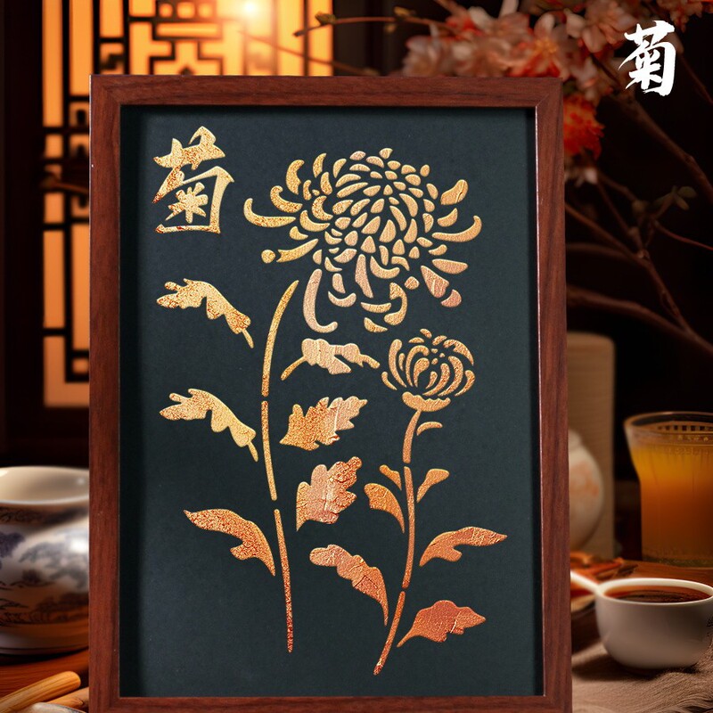 2025新非遗烧箔画diy材料包金箔画装饰画拓印手工爱国主题建军节|undefined