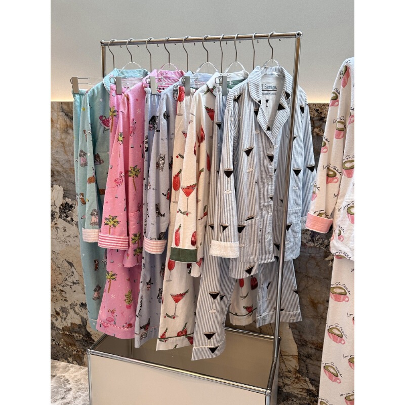 P.J.Sawage Autumn and Winter Double-Sided Brushed Warm Pajama Set for Women, Soft Cotton Maternity Wear, Home Wear Pjs