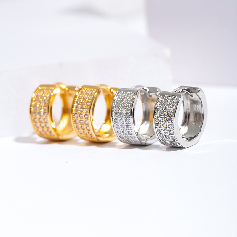 Earrings Classification 1 Pair Hip-Hop Streetwear Geometric Copper Zircon Earrings