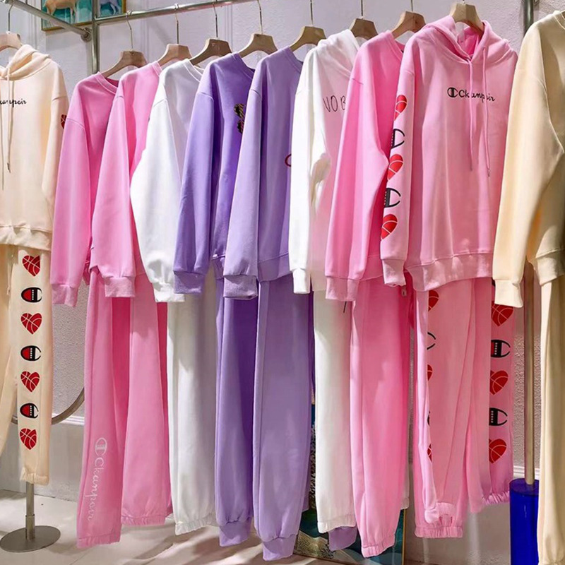 Champion 2023 autumn fashion online red casual suit women's sports sweater two-piece set suit physical running quantity supply