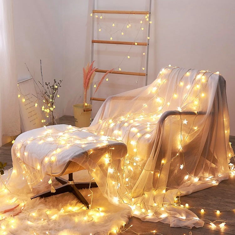 星星灯小彩灯闪灯串灯满天星装饰户外露营氛围灯夜市摆摊圣诞灯带