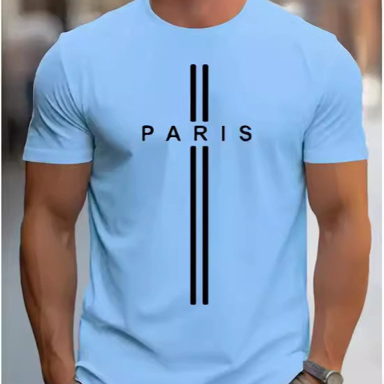 Fashion Men's T-shirt Large Silhouette Loose 3D Printing Sports And Leisure Slim-fit Crew Neck Short-sleeved T-shirt_viptrois.com