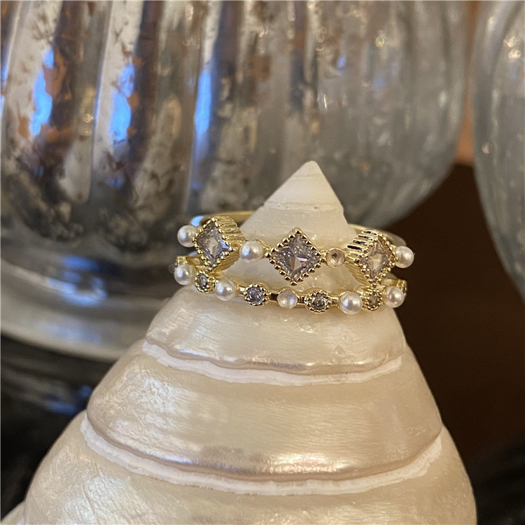 10g Weight Zircon Inlay Material Open Ring Classification 1 Piece Sweet Star Metal Plating Metal Zircon Women's Open Ring