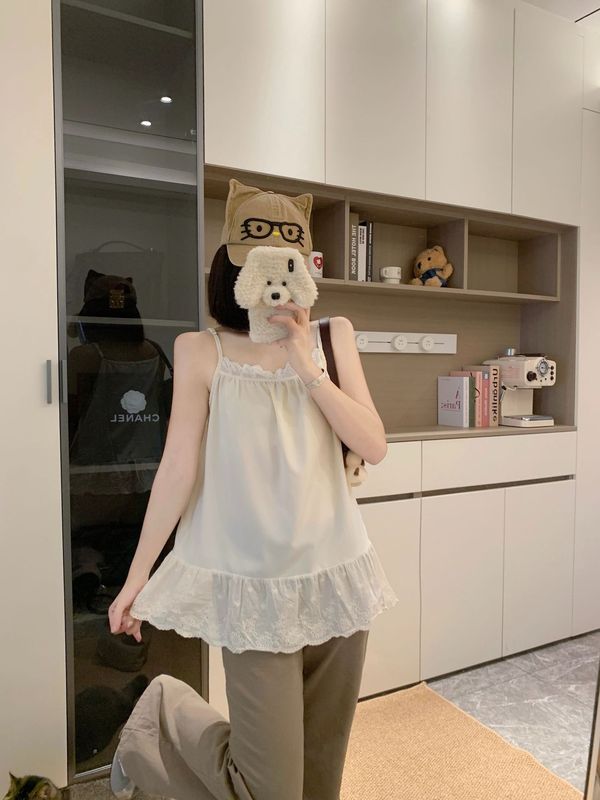 大码女装甜美套装蕾丝吊带背心女秋季长袖针织开衫外套两件套|undefined