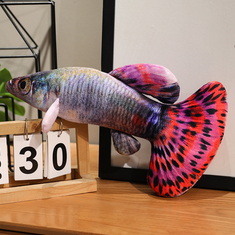 Muñecas de color Peacock juguetes de peluche peces dorados muñecas de peces tropicales muñecas de pescado simulado muñecas de almohada de tela accesorios de fotografía