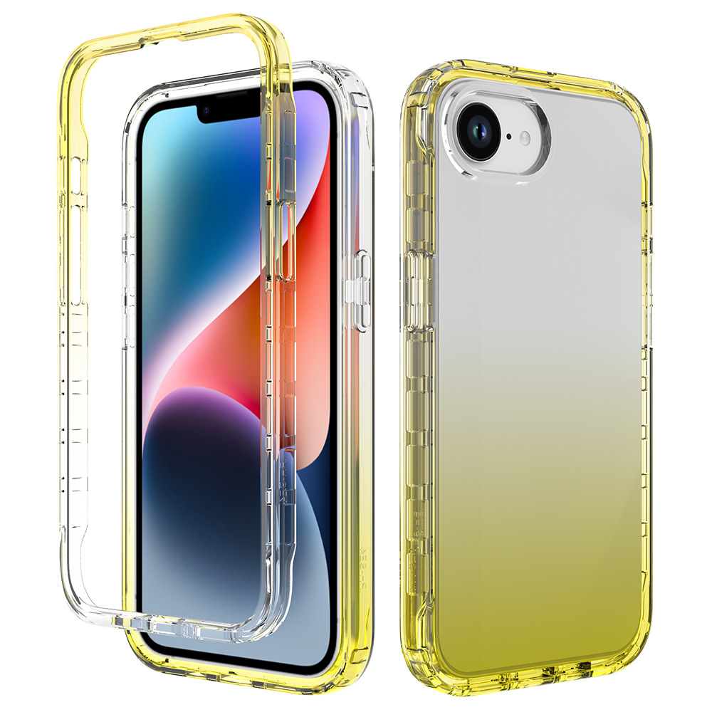 Transfronterizo aplicable Apple iPhone SE4 alta transparencia anti-caída 2 - en - 1 caso de teléfono móvil gradiente 360 funda protectora