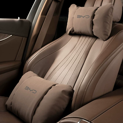 Byd Headrest and Lumbar Support Car, Waist support - butterfly-style-chestnut-brown-byd-headrest-lumbar-support-each