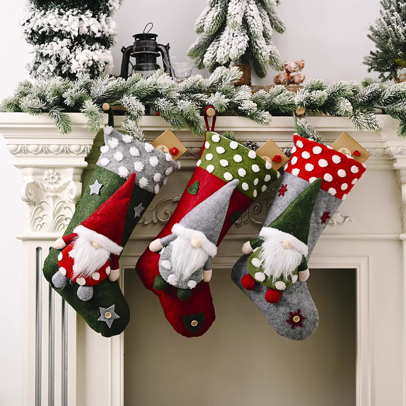 クリスマス装飾用品サンタクロース子供靴下クリスマスツリーペンダントクリスマス靴下プレゼント袋趙之李|undefined