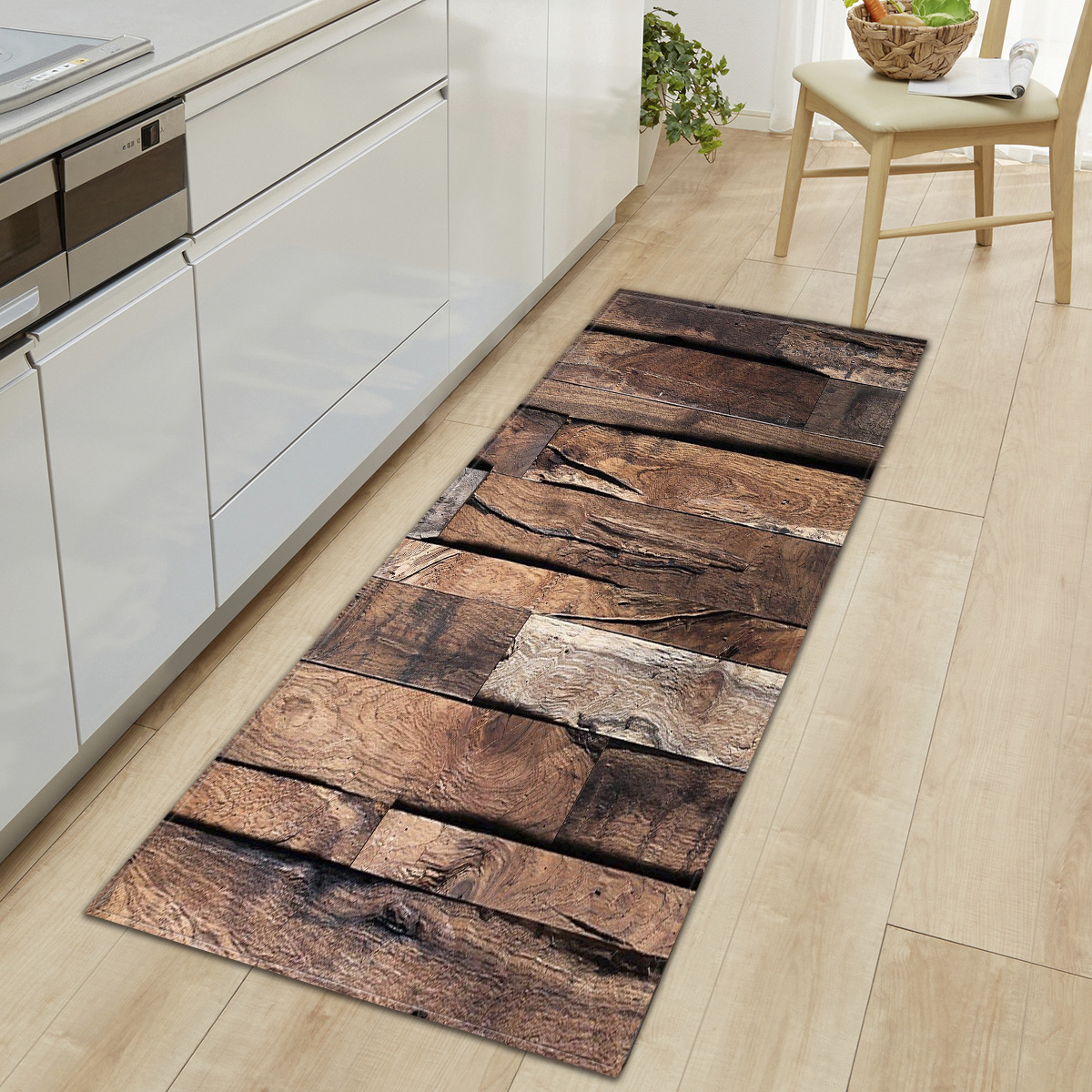 Venta caliente grano de madera puerta casa estera cocina tira absorbente baño antideslizante alfombra del piso sala de estar dormitorio alfombra 1