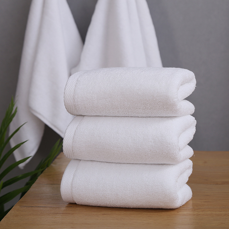 Hotel Linen Towel Bath Towel Wholesale Cotton Five-Star Pure White Hotel Bed and Breakfast Bath Towel Bath Towel