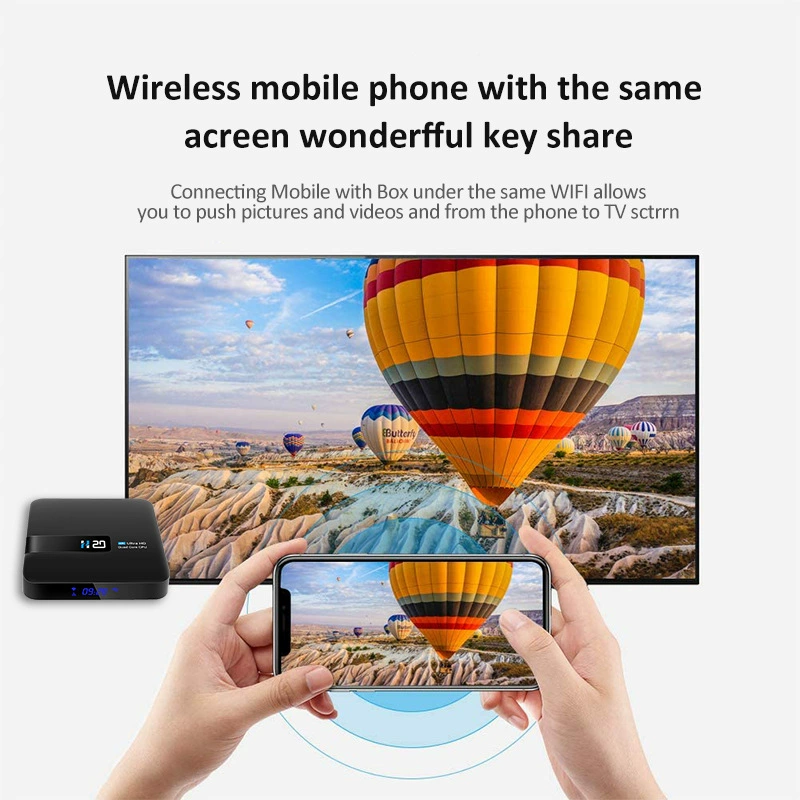 Кросс -граница H20 производитель сеть комплект -топ бокс Android 10 6K высоко -разрешение сеть плеер Android бенд Bluetooth плеер