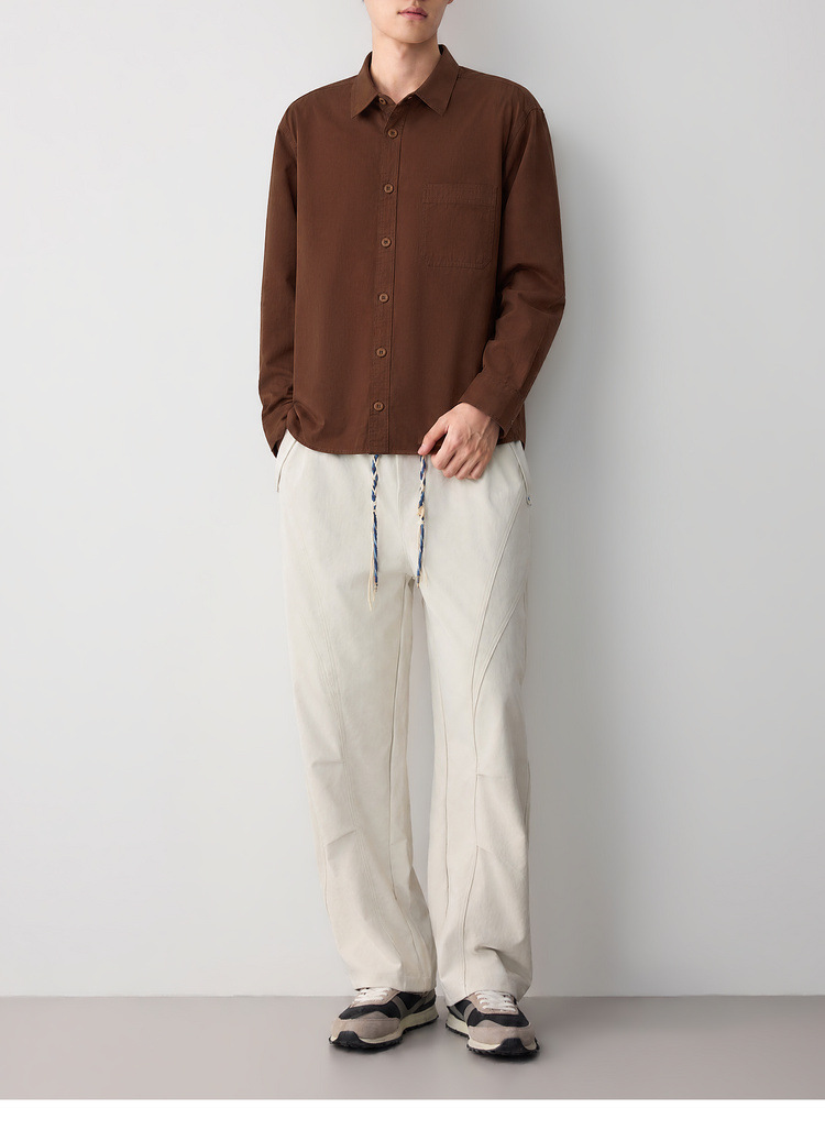 Áo sơ mi nam dài tay cotton trơn màu phong cách công sở — đen chi tiết 18