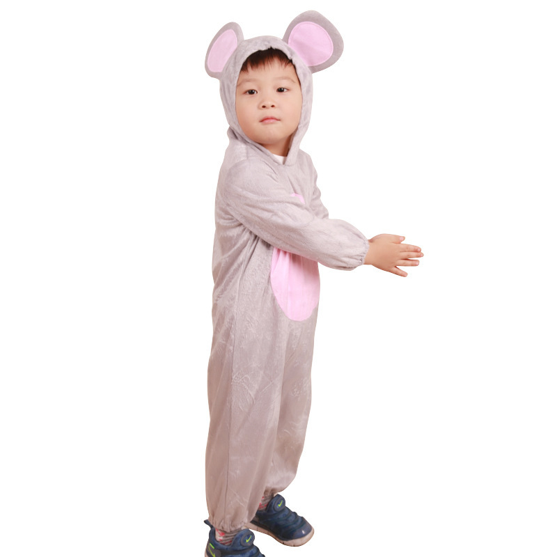 Nuevo traje animal ratón traje de la etapa del león traje de rendimiento de tela suave para niños cosplay drama traje