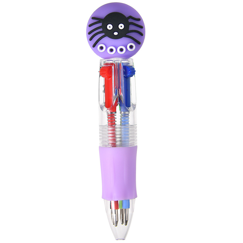 Serie de Halloween Bolígrafo de prensa de cuatro colores Mini bolígrafo lindo bolígrafo corto fácil de llevar Bolígrafo multicolor de la cuenta del estudiante