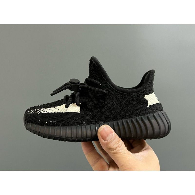 A6651 专G版椰子350V2真爆鞋带扣儿童一脚蹬运动鞋1