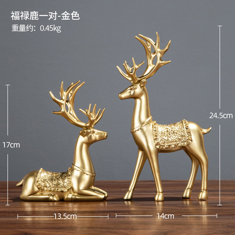 Decoración de resina Zhao Cai Deer