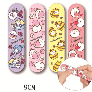 Manufacturer's Ready-Made Cute Cartoon Manicure Tools Nail File 9cm Mini Printed Polishing Strip with Glue Plate Small Rubbing Strip