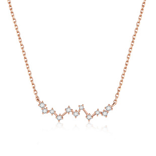 18K Rose Gold Full Diamond Smile Necklace 2025 New Niche High-End Elegant Cultivated Diamond Clavicle Chain for Women