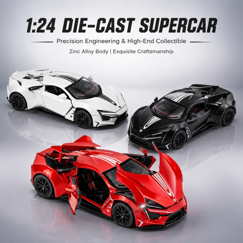 Cross-Border 1:24 Die-Cast Alloy Lycan Model Car with Four Doors, Pull-Back Function, Lights, and Music, Wholesale Children's Toys Cross-Border 1:24 Die-Cast Alloy Lycan Model Car with Four Doors, Pull-Back Function, Lights, and Music, Wholesale Children's Toys