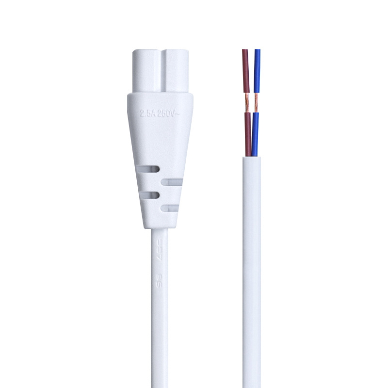 Wholesale LED tube connected to power cord T4T5T8 single head 15CM 0.3 square desk lamp stand power plug cord