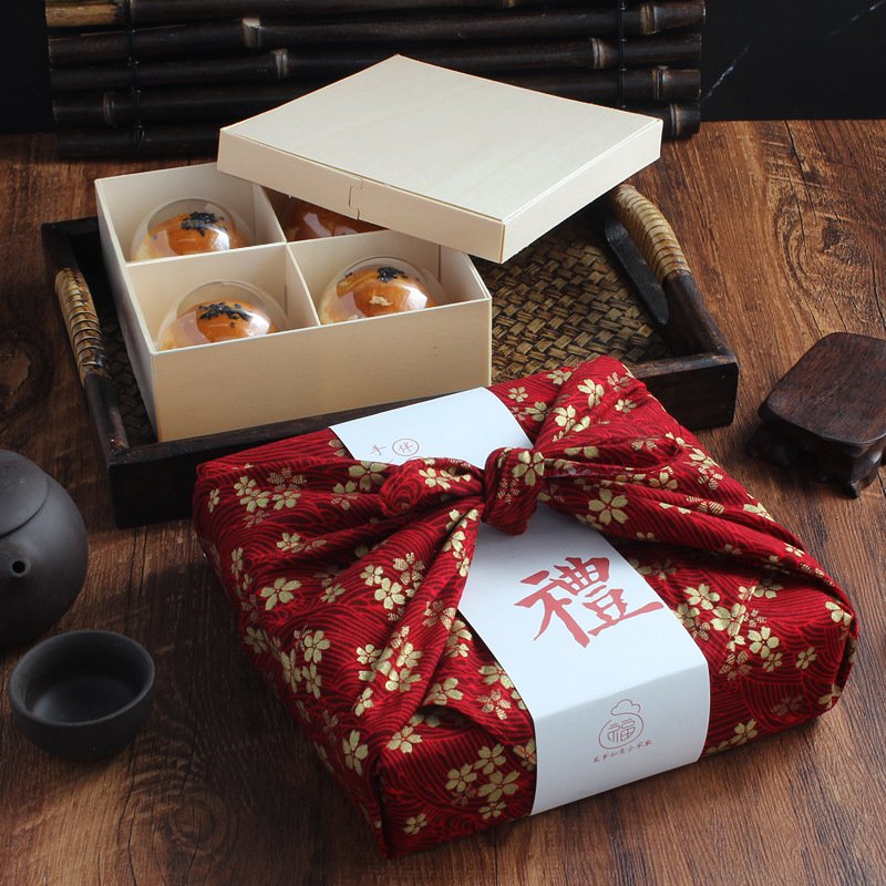 中式糕点包装盒蛋黄酥和果子新年礼盒曲奇点心九宫格木盒方巾包装