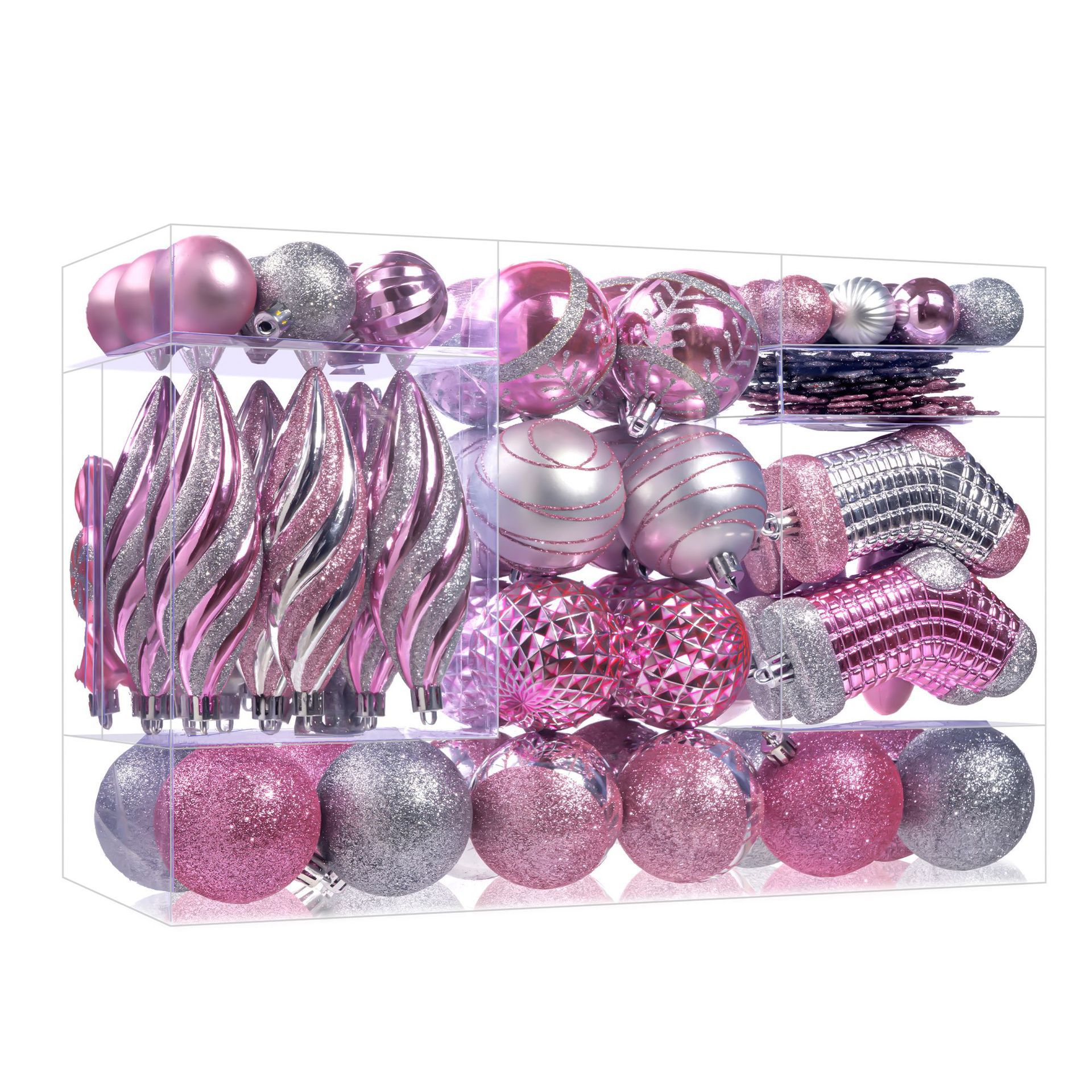 Navidad nuevo 87PCS set de bolas de Navidad galvanizadas dibujadas a mano en forma de árbol de Navidad colgante bola decorativa