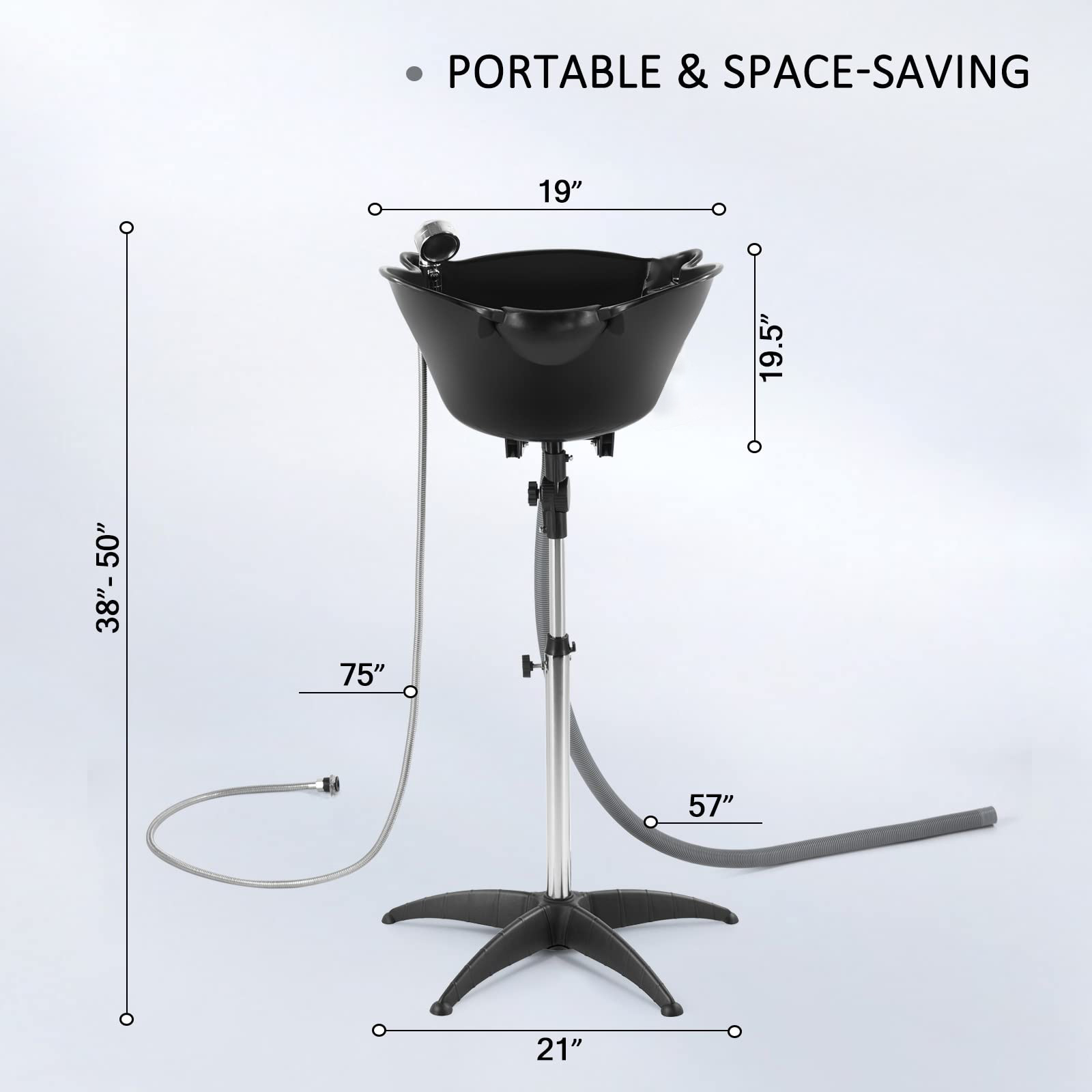 Transfronterizo móvil vertical lavabo belleza salón de belleza elevación ajustable fácil de sentarse lavabo fábrica al por mayor