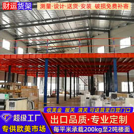 阁楼平台货架加厚搭建仓库库房工厂仓储办公工字钢重型货架二层隔