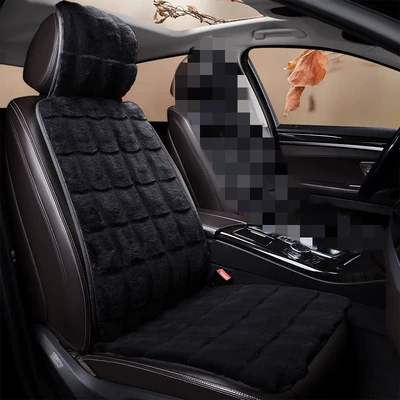 rear seat cushion winter warm — Wool pad - black-1-seat-cushion-1-backrest