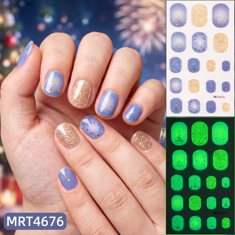 Zhengxiang Cross - Border New Christmas Night Kids Nail stick Halloween Shining funny Kids Cartoon manicura stick