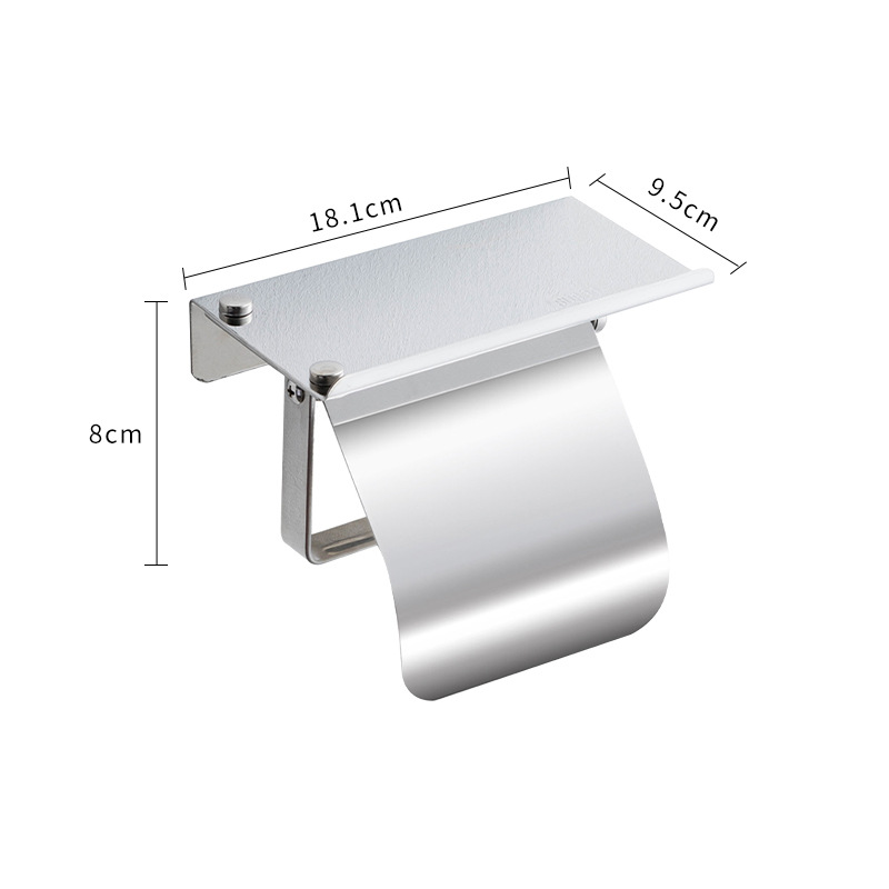 Hotel Acero inoxidable papel higiénico titular ponche-libre de almacenamiento de teléfono móvil titular de rollo de papel tisú de ingeniería titular rollo de papel higiénico