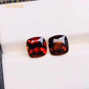 Jewelry Real Gold Inlay Factory Matching Earrings Set Wine Red Square 3.13ct Natural Tourmaline Rings