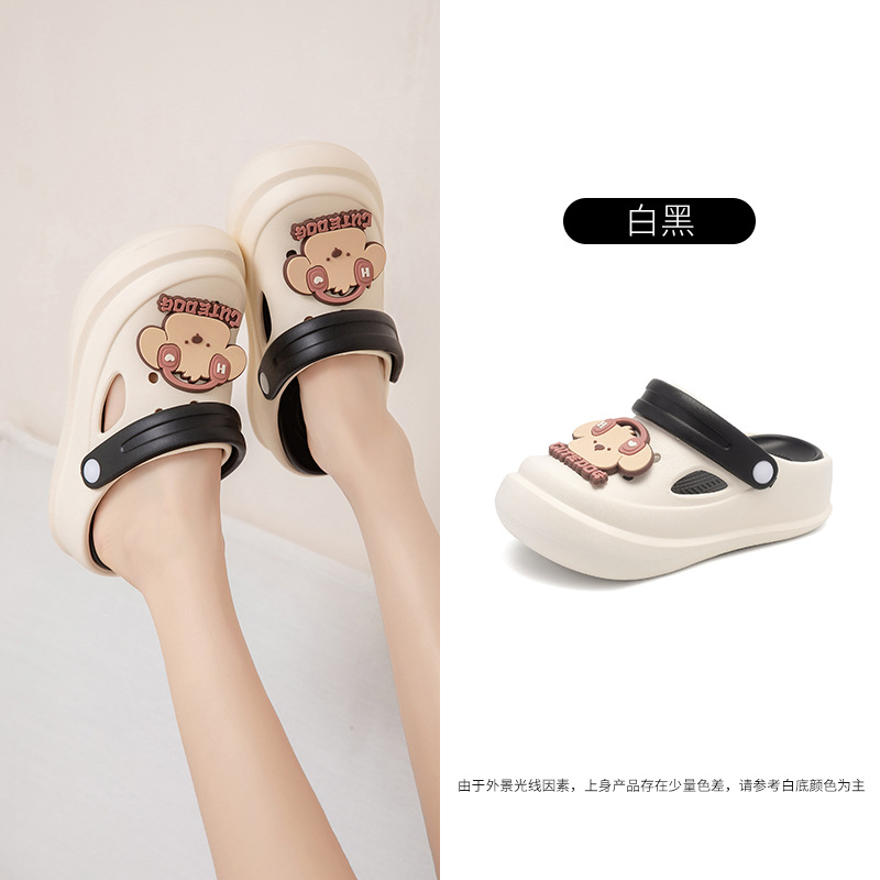 Zapatos con agujeros de dibujos animados zapatillas para niños niñas verano dibujos animados lindo antideslizante Baotou zapatos con agujeros para niños grandes