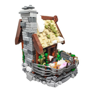 Moc: C7837 Viking Farm Cottage Model 766 Particle Number Christmas Gift