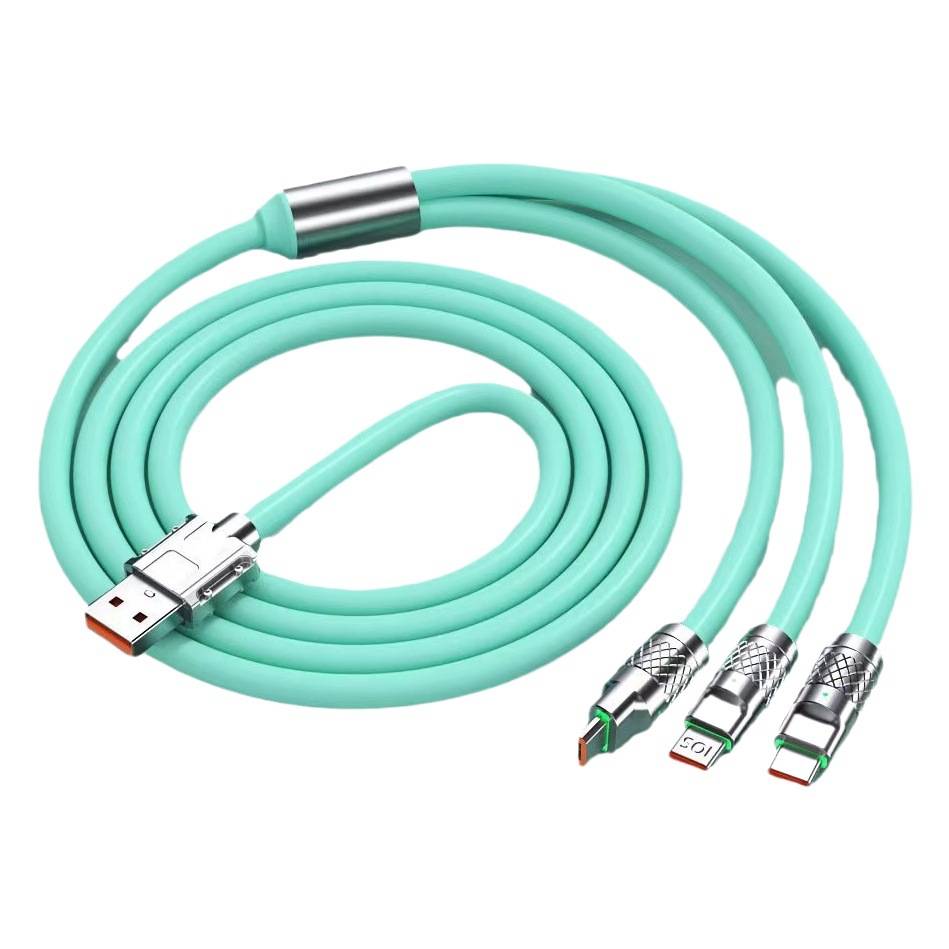 120W friki Aleación de zinc de uno a tres de carga rápida cable de datos Android TYPE-C tres en uno teléfono móvil cable de carga