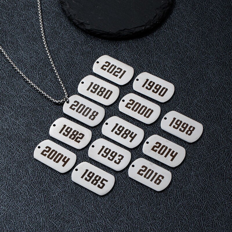 Amazon 2026 Stainless Steel Vintage Military Tag Pendant Minimalist Necklace Trendy Hip-Hop Necklace for Men and Women
